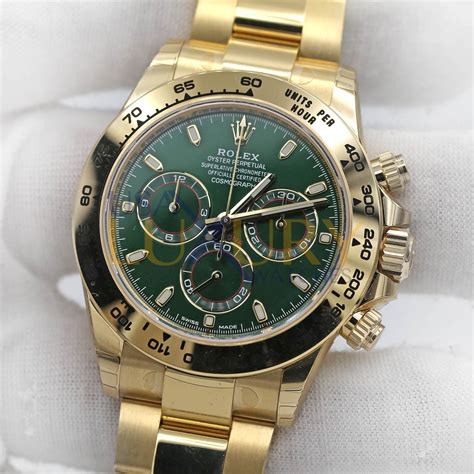 daytona gold green|18k gold rolex daytona.